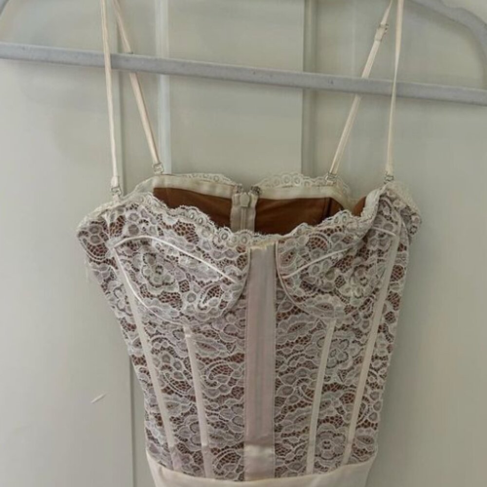 White Lace Corset Bodysuit.